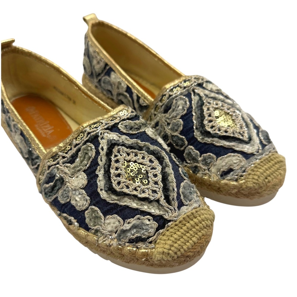 Patrizia Spring Step Jute Sequin Espadrilles Slip On Shoes Womens Sz 38/7.5-8